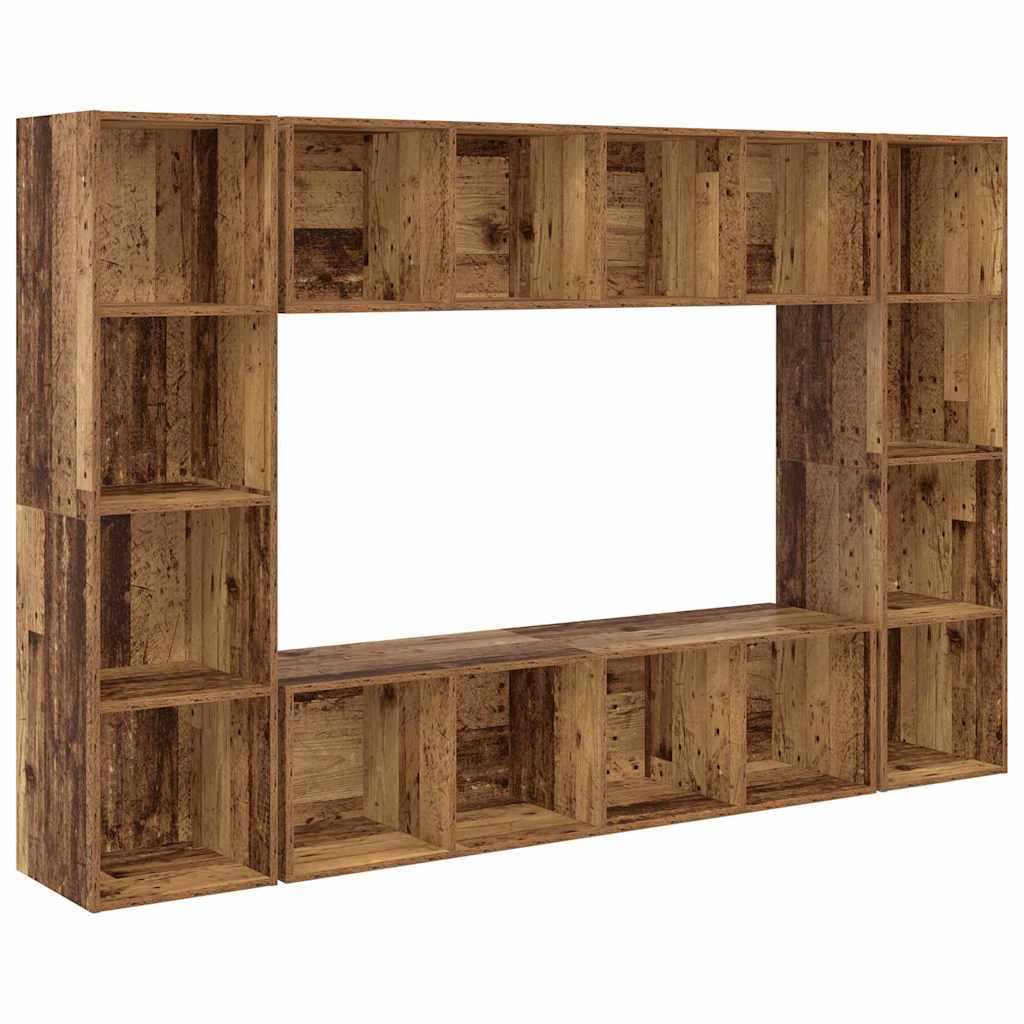 vidaXL TV Cabinet Set 4 pcs Brown Engineered Wood 2