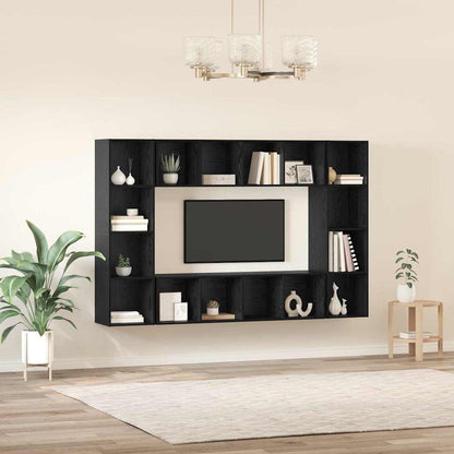 vidaXL TV Cabinet Set 4 pcs Black Engineered Wood 4