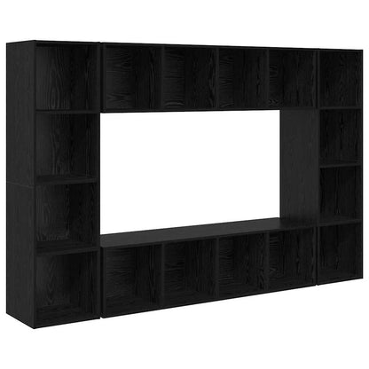 vidaXL TV Cabinet Set 4 pcs Black Engineered Wood 2
