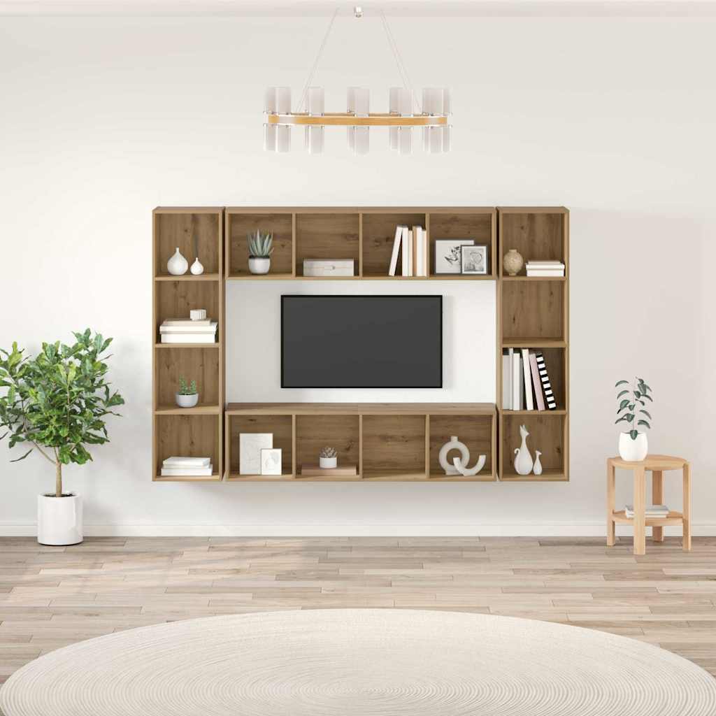 vidaXL TV Cabinet Set 4 pcs Brown Engineered Wood 1