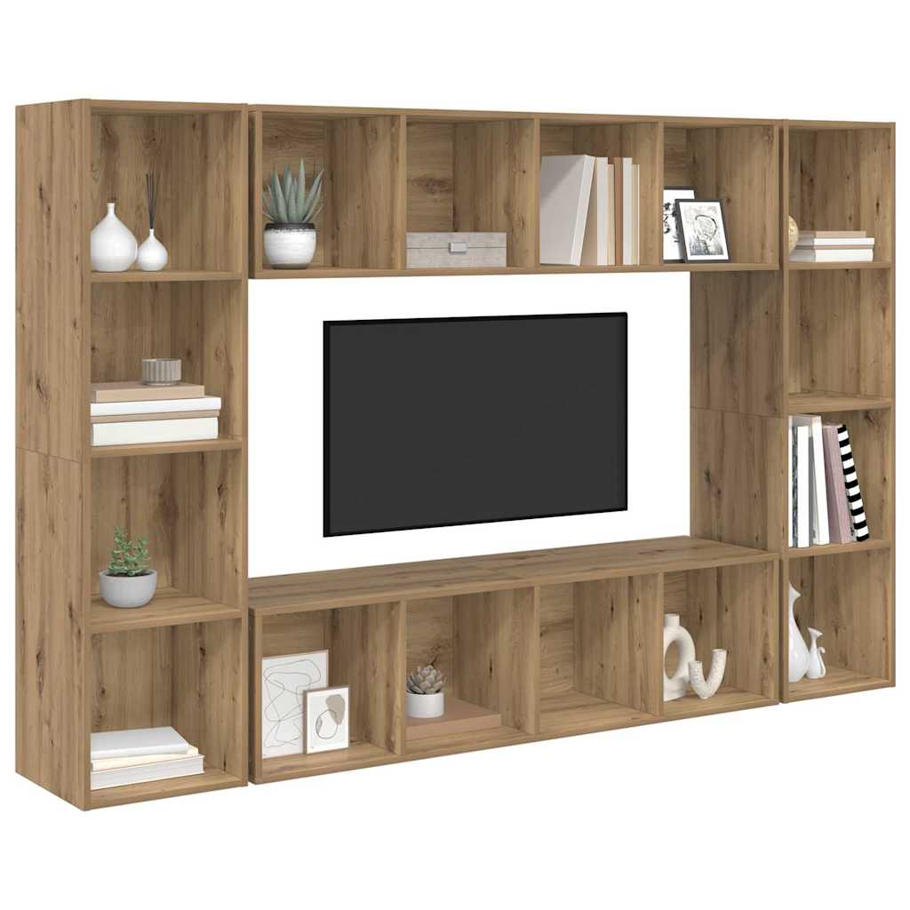 vidaXL TV Cabinet Set 4 pcs Brown Engineered Wood 3