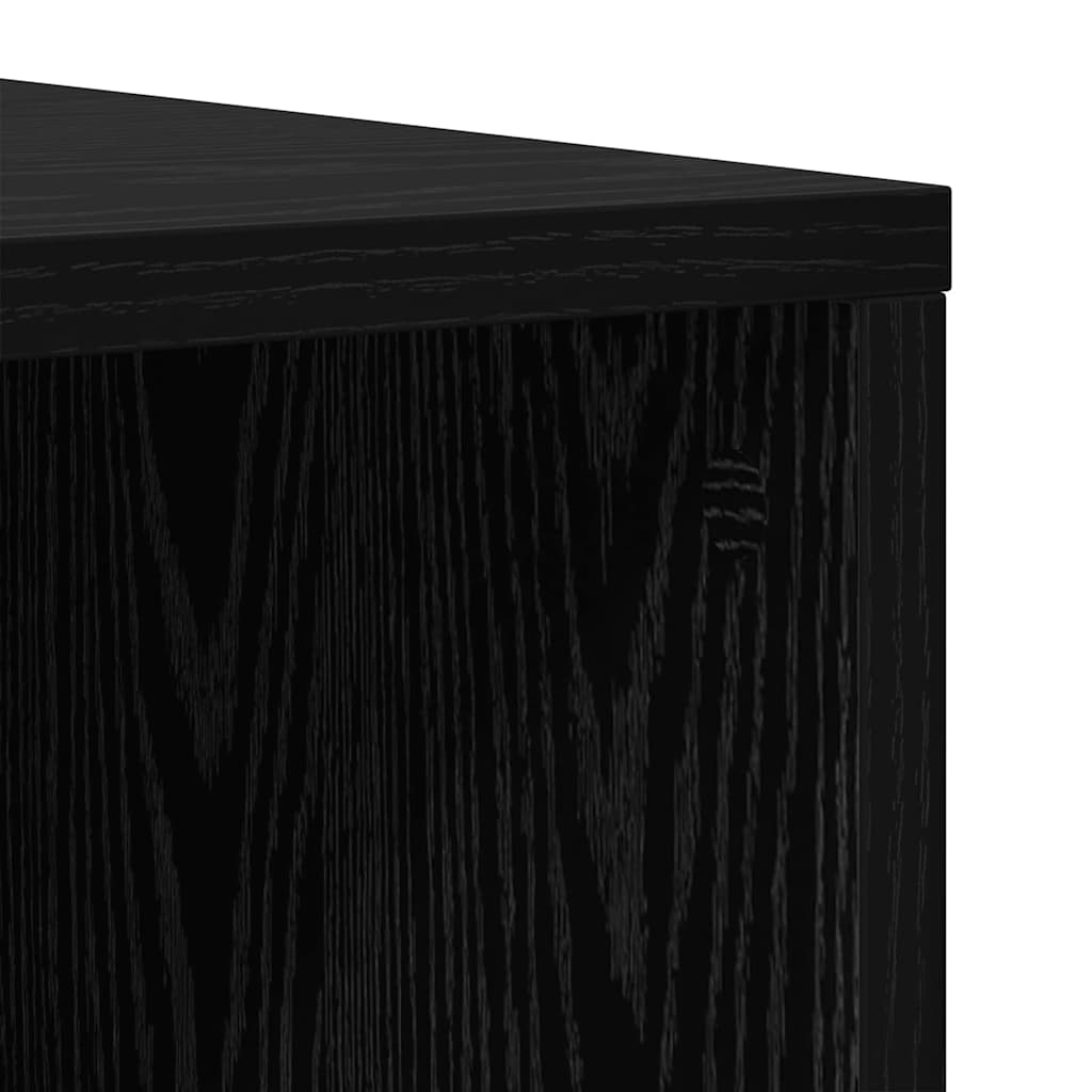 2 Piece TV Cabinet Set 107x35x37 cm Engineered Wood Black oak
