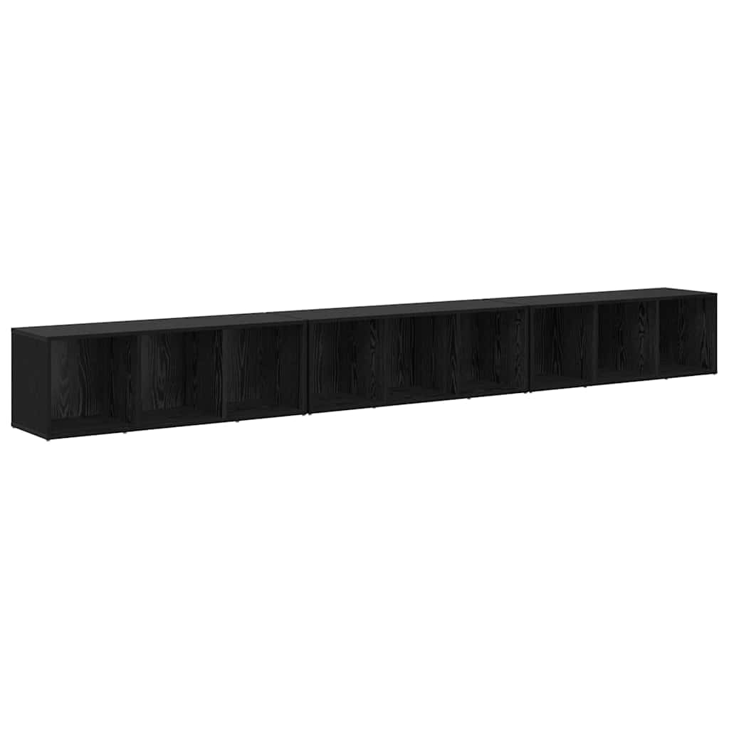 3 Piece TV Cabinet Set 107x35x37 cm Engineered Wood Black oak