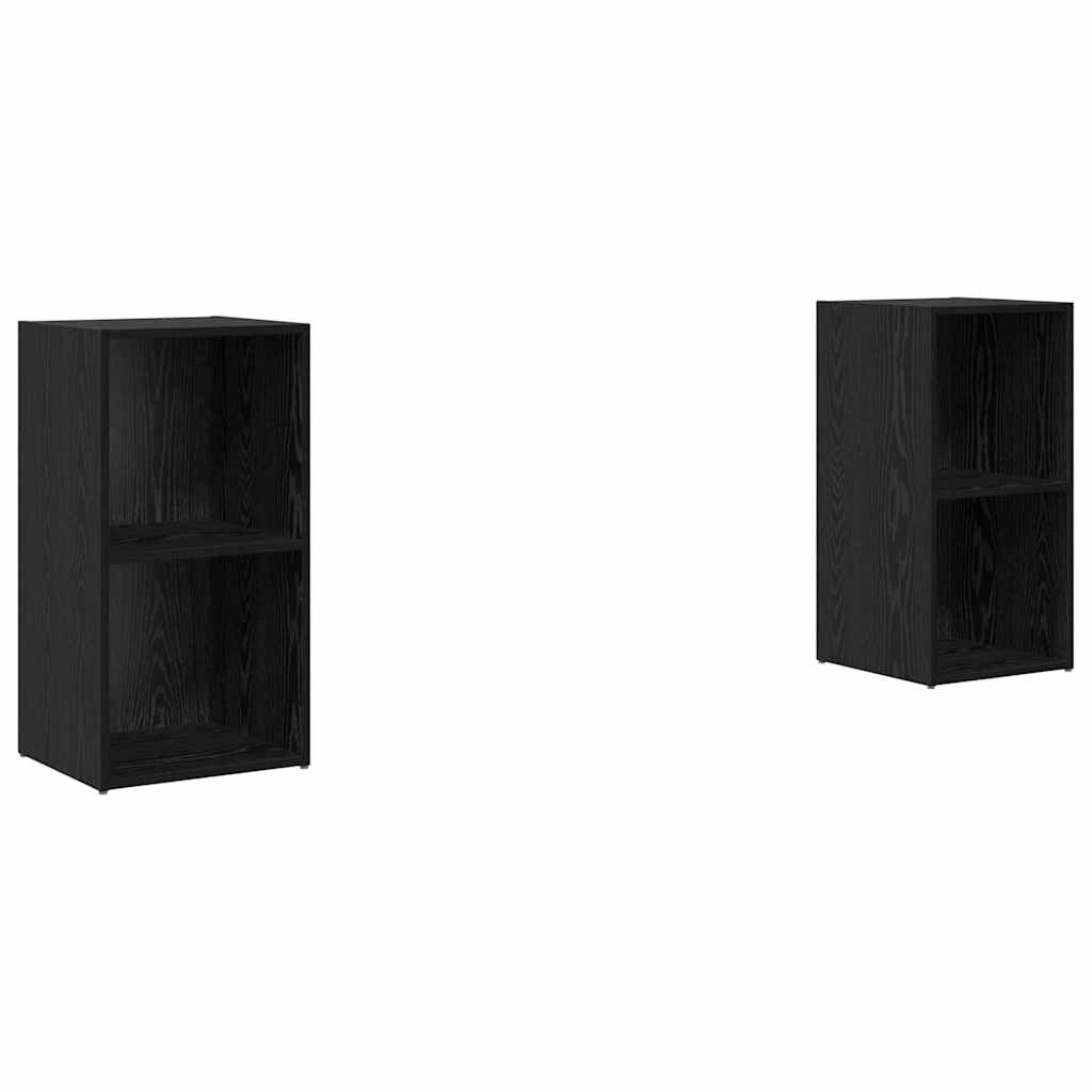 2 Piece TV Cabinet Set 72x35x36.5 cm Engineered Wood Black oak