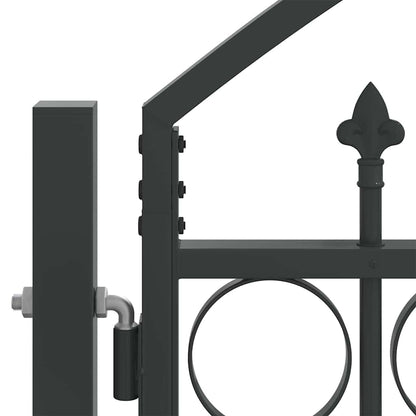 vidaXL Fence Gate ASSEN 301 x 175.5 cm Steel Grey Lockable 5