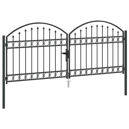 vidaXL Fence Gate ASSEN 301 x 175.5 cm Steel Grey Lockable 4