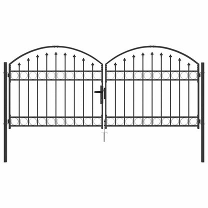 vidaXL Fence Gate ASSEN 301 x 175.5 cm Steel Grey Lockable 2