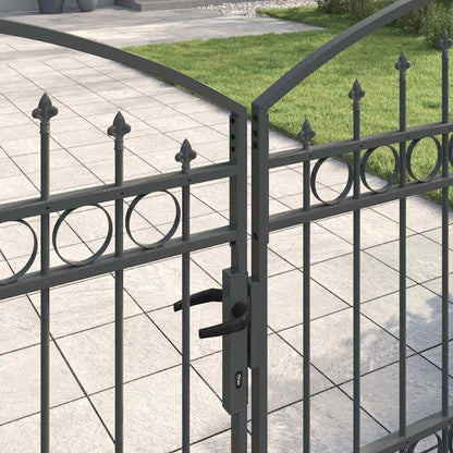 vidaXL Fence Gate ASSEN 401 x 175.5 cm Steel Grey Lockable 3