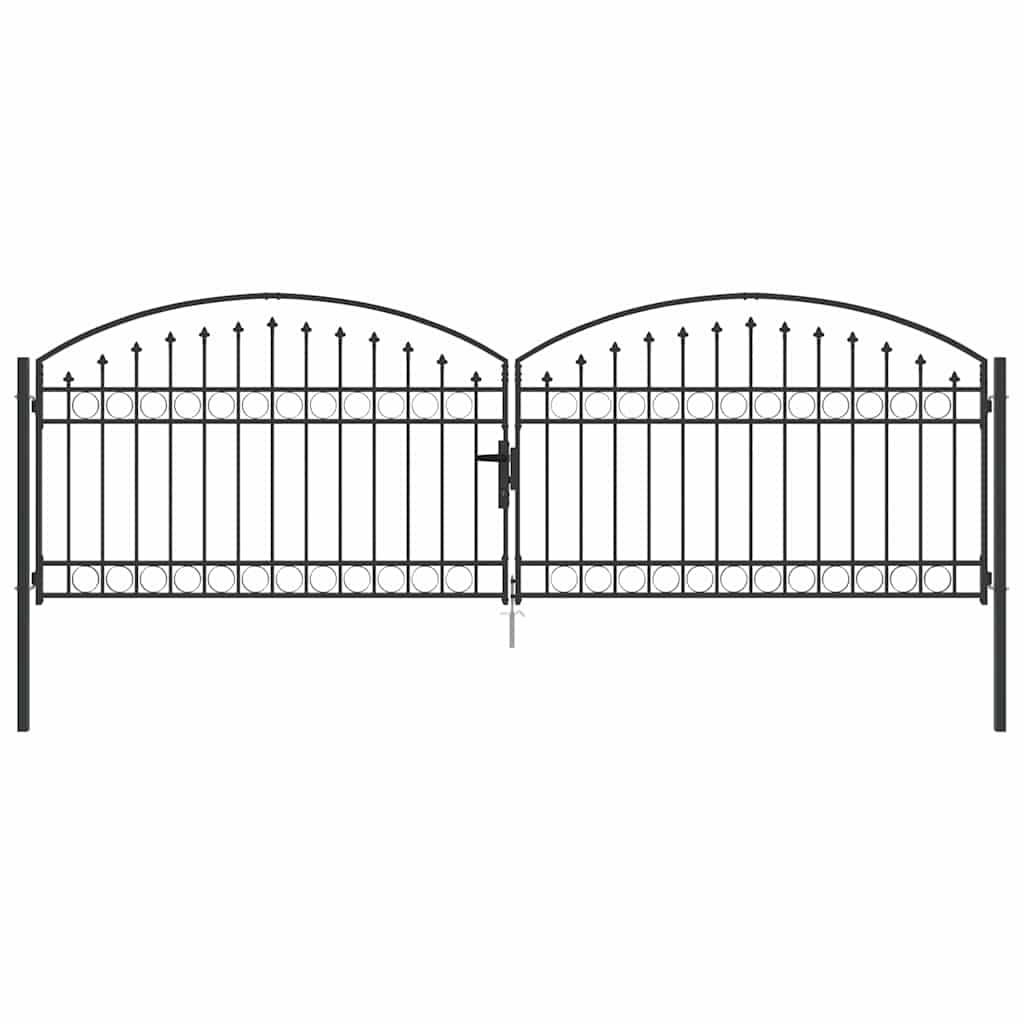 vidaXL Fence Gate ASSEN 401 x 175.5 cm Steel Grey Lockable 2