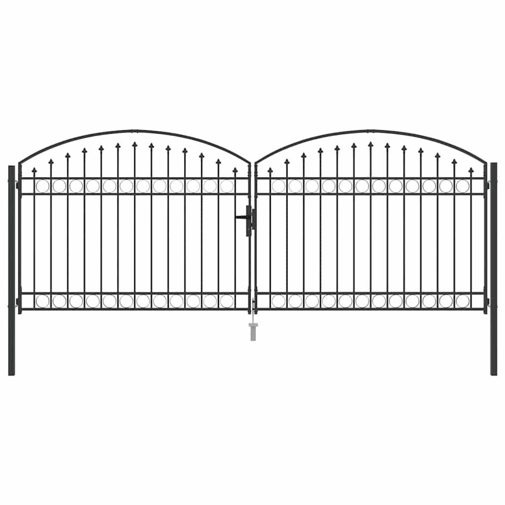 vidaXL Fence Gate ASSEN 401 x 200 cm Steel Grey Lockable 2