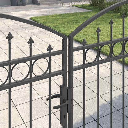 vidaXL Fence Gate ASSEN 401 x 224.5 cm Steel Grey Lockable 3