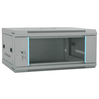 Network Cabinet with Storage Steel Grey 60 cm 28 cm 45 cm