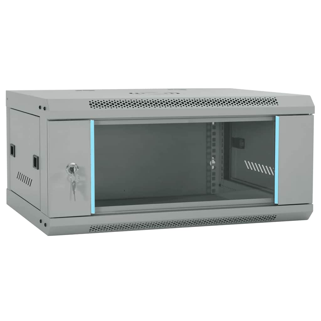 Network Cabinet with Storage Steel Grey 60 cm 28 cm 35 cm
