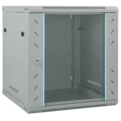 Network Cabinet with Storage Steel Grey 60 cm 65 cm 60 cm