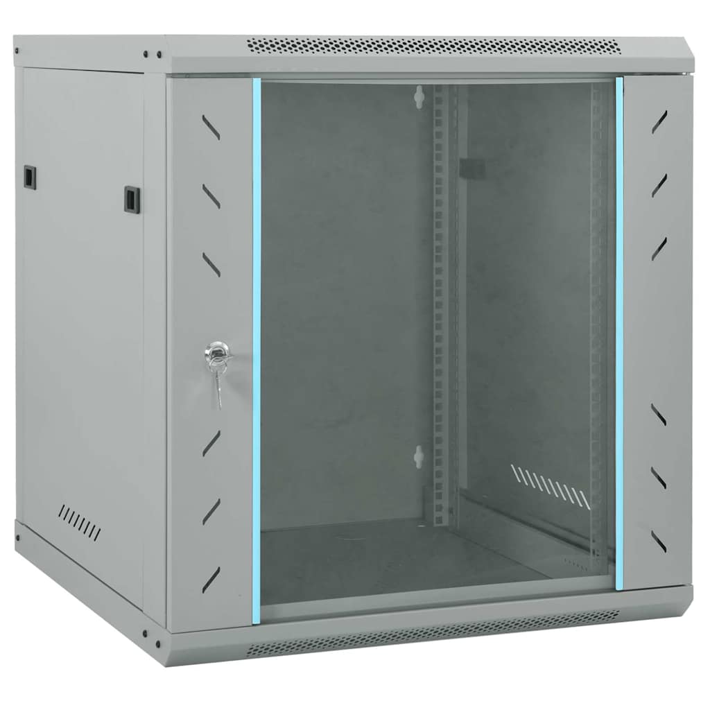 Network Cabinet with Storage Steel Grey 60 cm 65 cm 45 cm