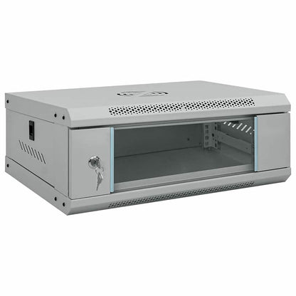 Network Cabinet with Storage Steel Grey 53 cm 21 cm 35 cm