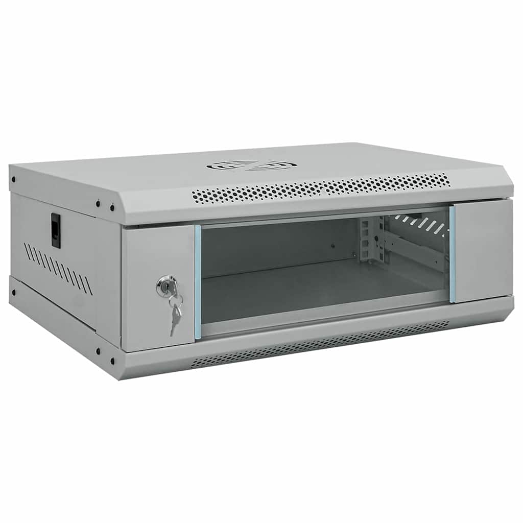 Network Cabinet with Storage Steel Grey 53 cm 21 cm 45 cm
