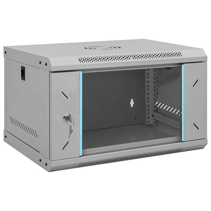 Network Cabinet with Storage Steel Grey 53 cm 30 cm 45 cm