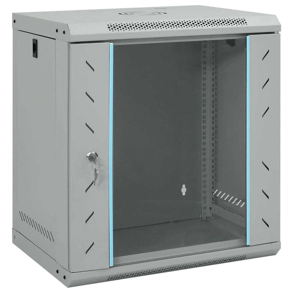 Network Cabinet with Storage Steel Grey 53 cm 60 cm 45 cm