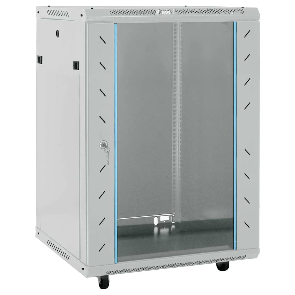 vidaXL Network Cabinet with Storage 60 x 60 x 80 cm Steel Grey