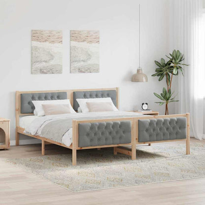 vidaXL Bed Frame Light Grey 180 x 200 cm Solid Pine Wood 1