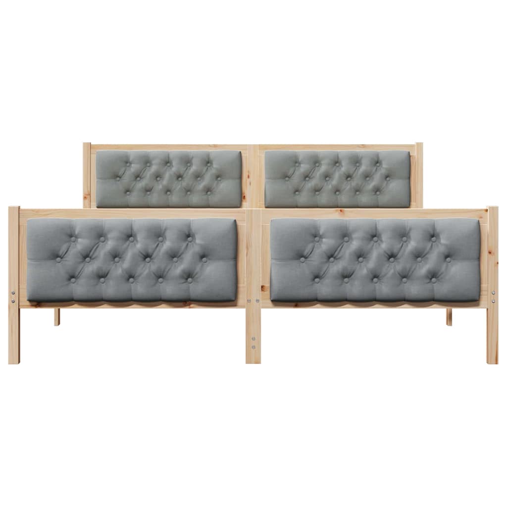vidaXL Bed Frame Light Grey 180 x 200 cm Solid Pine Wood 5
