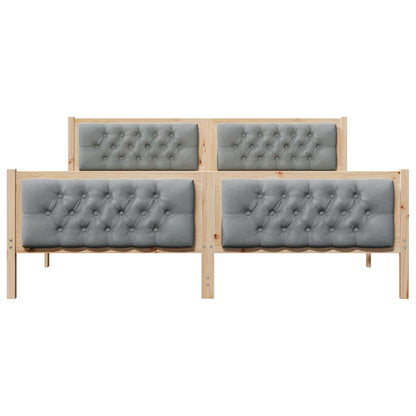 vidaXL Bed Frame Light Grey 180 x 200 cm Solid Pine Wood 5