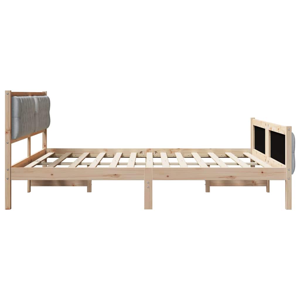 vidaXL Bed Frame Light Grey 180 x 200 cm Solid Pine Wood 6