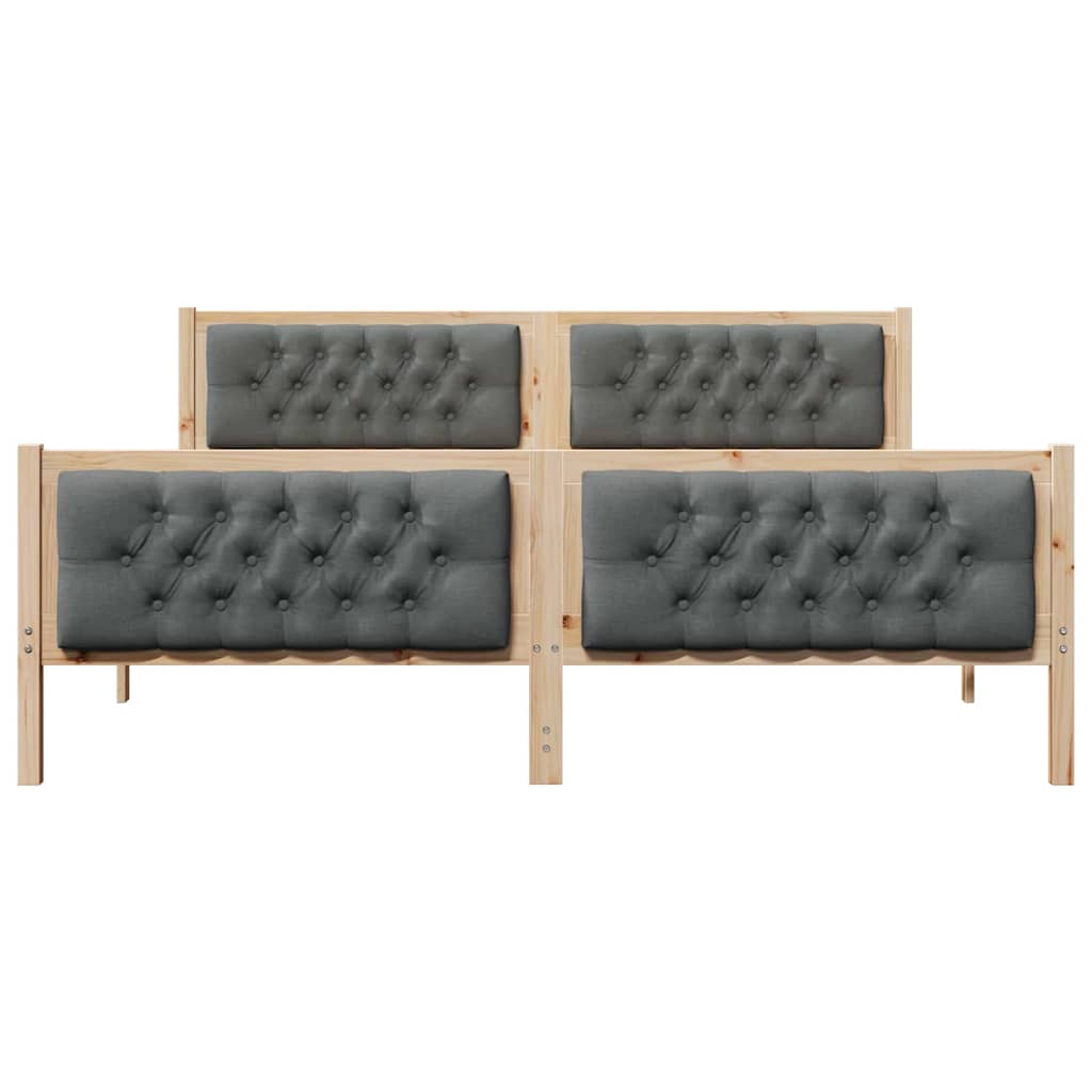 vidaXL Bed Frame with Headboard Dark Grey 180 x 200 cm Solid Pine Wood 5