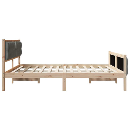 vidaXL Bed Frame with Headboard Dark Grey 180 x 200 cm Solid Pine Wood 6