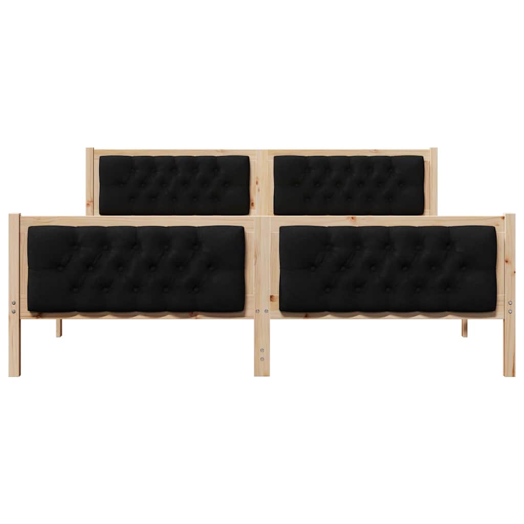 vidaXL Bed Frame with Headboard Black 180 x 200 cm Solid Pine Wood 5