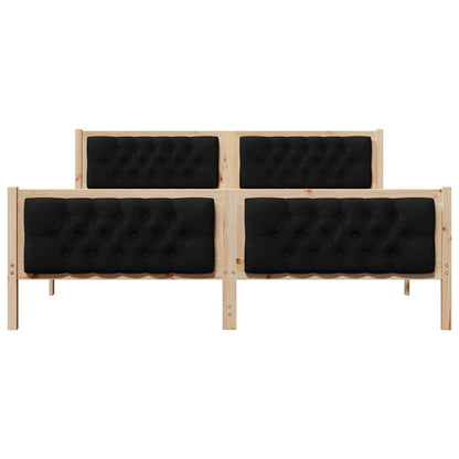 vidaXL Bed Frame with Headboard Black 180 x 200 cm Solid Pine Wood 5