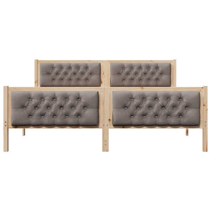 vidaXL Bed Frame with Headboard Taupe 180 x 200 cm Solid Pine Wood 5
