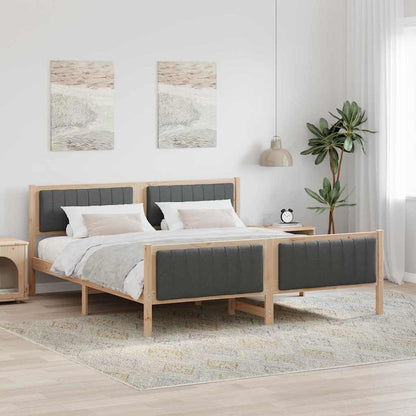 vidaXL Bed frame Brown and dark grey 180 x 200 cm Solid pine wood 1