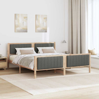 vidaXL Bed frame Brown and dark grey 180 x 200 cm Solid pine wood 4