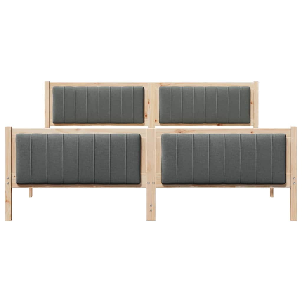 vidaXL Bed frame Brown and dark grey 180 x 200 cm Solid pine wood 5