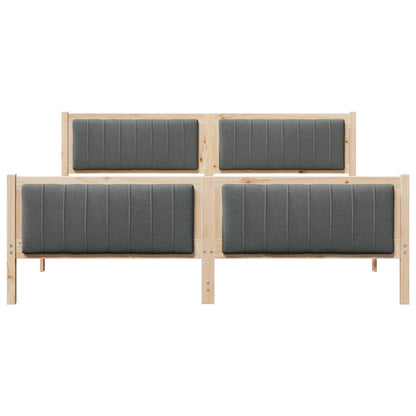 vidaXL Bed frame Brown and dark grey 180 x 200 cm Solid pine wood 5