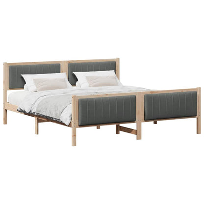 vidaXL Bed frame Brown and dark grey 180 x 200 cm Solid pine wood 3