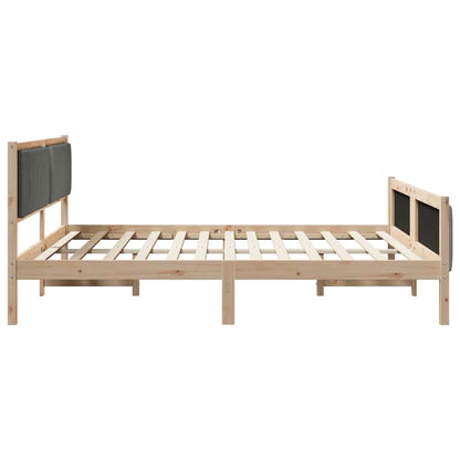 vidaXL Bed frame Brown and dark grey 180 x 200 cm Solid pine wood 6