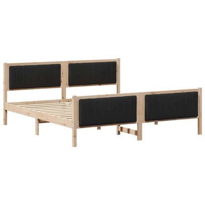 vidaXL Bed frame Brown and black 180 x 200 cm Solid pine wood 2