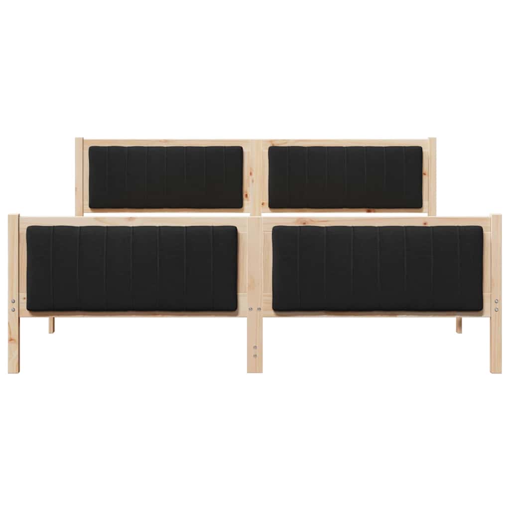 vidaXL Bed frame Brown and black 180 x 200 cm Solid pine wood 5