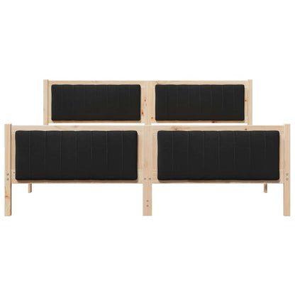vidaXL Bed frame Brown and black 180 x 200 cm Solid pine wood 5