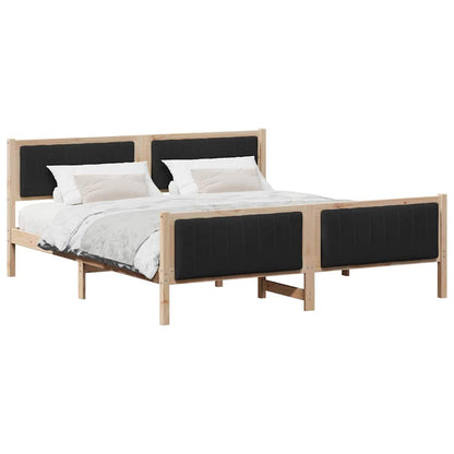 vidaXL Bed frame Brown and black 180 x 200 cm Solid pine wood 3