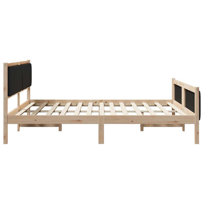 vidaXL Bed frame Brown and black 180 x 200 cm Solid pine wood 6