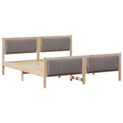 vidaXL Bed frame Brown and taupe 180 x 200 cm Solid pine wood 2