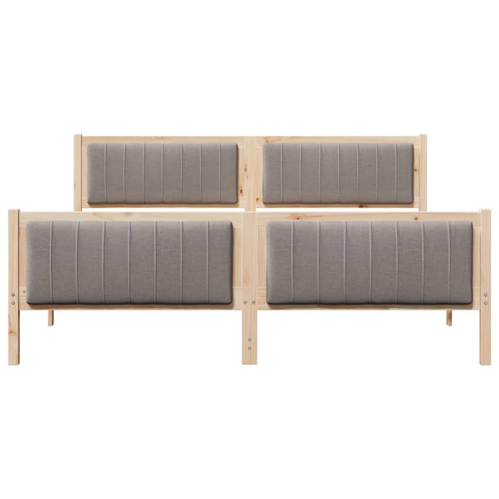 vidaXL Bed frame Brown and taupe 180 x 200 cm Solid pine wood 5