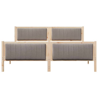 vidaXL Bed frame Brown and taupe 180 x 200 cm Solid pine wood 5