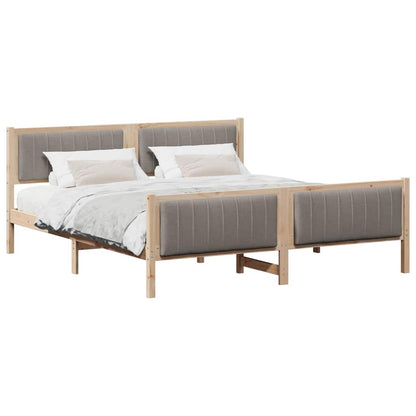 vidaXL Bed frame Brown and taupe 180 x 200 cm Solid pine wood 3