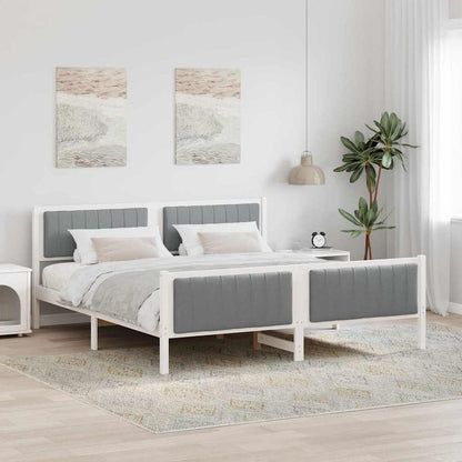 vidaXL Bed frame White and light grey 180 x 200 cm Solid pine wood 1