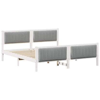vidaXL Bed frame White and light grey 180 x 200 cm Solid pine wood 2